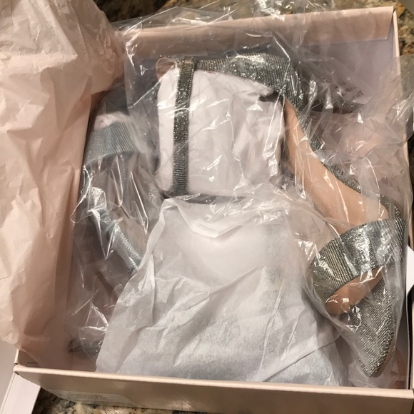 4 in. Dark Silver ankle heels. - Picture 3 of 3